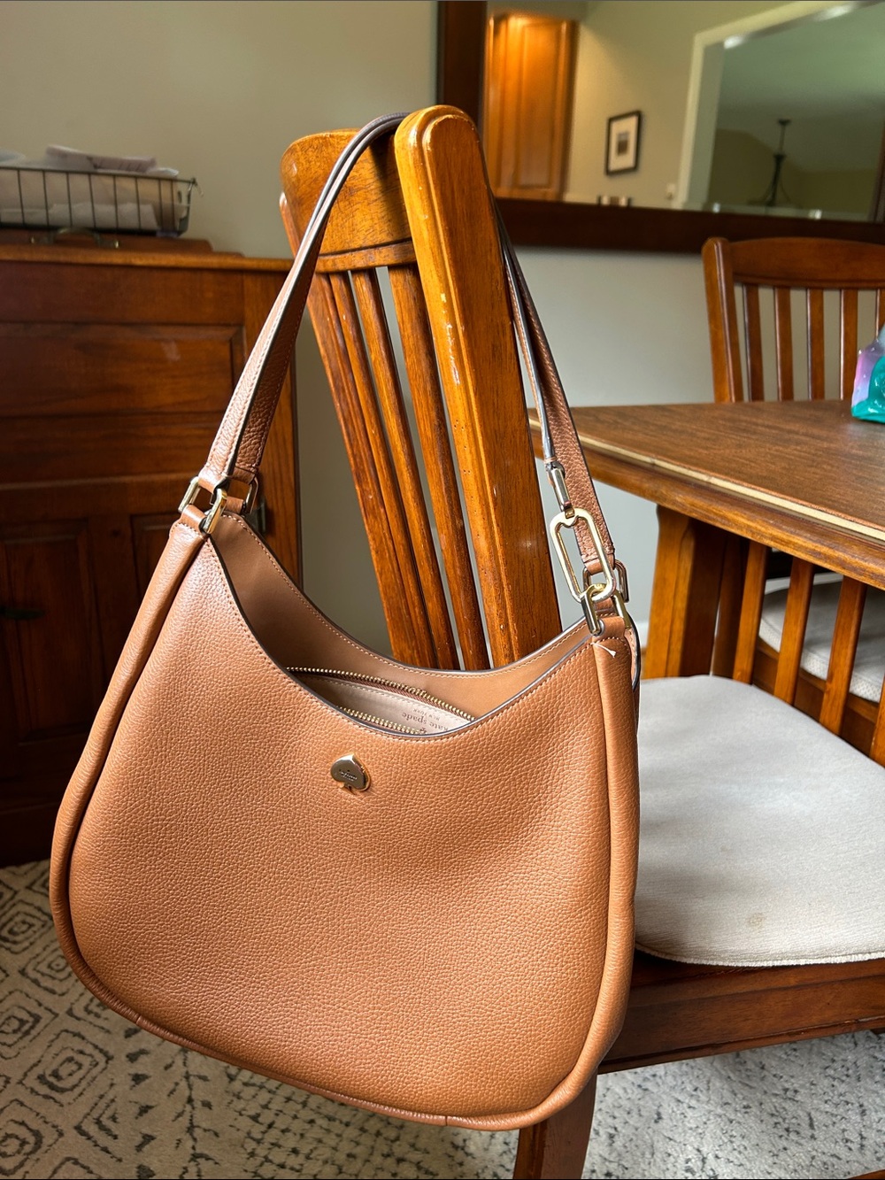 kate spade Brown Pebbled Leather Shoulder Hobo - Picture 10 of 13